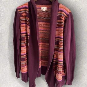 Levi’s Women's Multicolor Open Front Sweater Cardigan Aztec Western Design Large